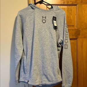 Under Armour Heather Gray Men's Baseball Hoodie- Size M